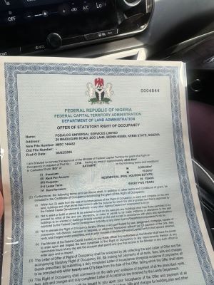 Land in Katampe, Abuja