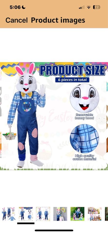 Easter Bunny Costume for Adult Happy Easter Rabbit Masc